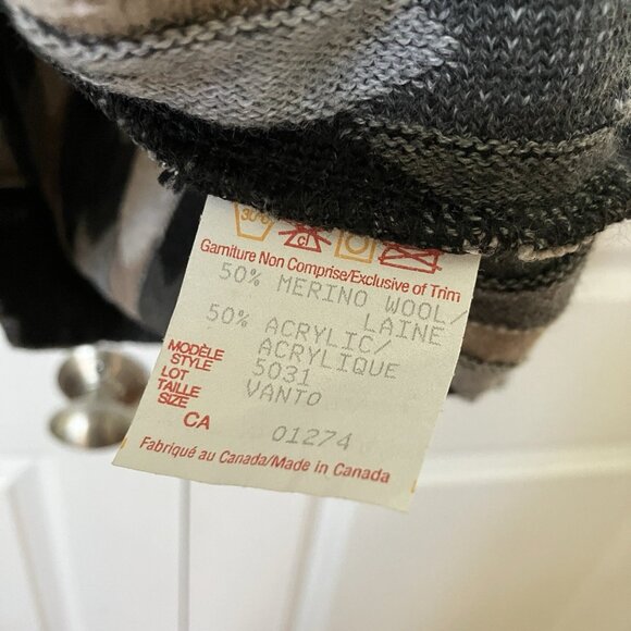 Vintage Cooper Sweater Mens XXL Chevron Geometric Biggie Rap Knit Made in Canada - Picture 4 of 9